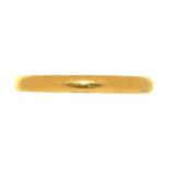 A 22CT GOLD WEDDING RING, LONDON 1965, 2.75G, SIZE S++GOOD CONDITION