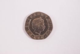 An un-dated 20 pence coin