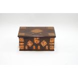 An early 19th century chestnut and copper mounted box, possibly Portuguese,