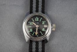 Chilex, a vintage stainless steel round wrist watch,