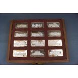 A set of twelve silver ingots depicting Royal Palaces, Birmingham 1976 by The Birmingham Mint,