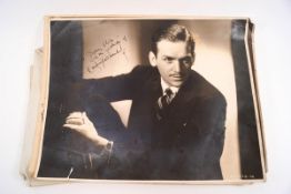 A collection of black and white photos of Drury Lane Theatre actors and actresses, some autographed,