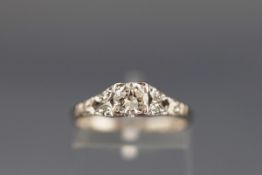 An early 20th century diamond solitaire ring, the early modern round brilliant approx. 0.