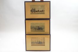 A set of six 19th century coaching prints after J Harris and M A Hayes, published by Ackerman, pl.