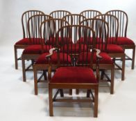 A set of ten 19th century mahogany hoop back dining chairs,