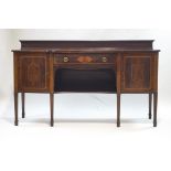 A 20th century mahogany and boxwood strung sideboard, retailed by Maple & Co,