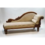 A Victorian mahogany show frame chaise longue,
