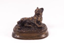 After Mene, bronze figure of a cat, signed, 13.