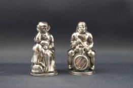A pair of Danish silver-plated figural salt and pepper pots,