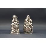 A pair of Danish silver-plated figural salt and pepper pots,