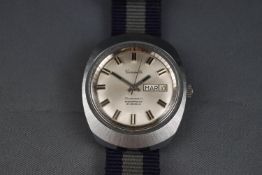 Caravelle Chronomatic, a 1970's stainless oblong wrist watch,