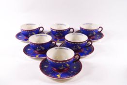 A set of six Wedgwood Cadbury's Chocolate advertising cups and saucers,
