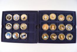 A set of twelve Proof Princess of Diana Cook Islands one dollar coins, 24ct gold plated cupronickel,