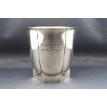 A French silver small ice pail, with shallow fluted sides on a concave-hexagonal base,