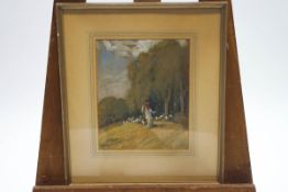 Arderne Clarence, 19th/20th century, The Hunt, watercolour,