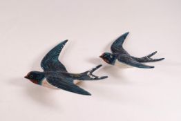 Two Beswick wall flying swallows,