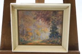 Frank Palmer (Royal Academy Exhibitor), Forest Scene, oil on board, signed and dated lower right,