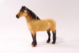 A Beswick model of a Highland pony in dun colour, printed factory marks, 17.