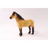 A Beswick model of a Highland pony in dun colour, printed factory marks, 17.