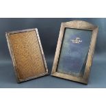 An early 20th century silver photograph frame, with engine turned Art Deco decoration,