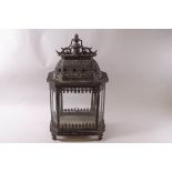 An ornate metal eight sided lantern,