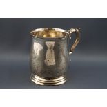 A silver Christening mug, of tapering cylindrical form,