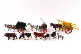 Three Britains lead wagons and horse,