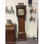 An 18th century oak eight day longcase clock by J Schofield, Barnsley,