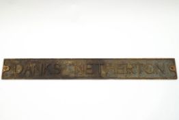 A 1940's cast iron Fowler steam traction engine name plate for Danks Netherton,