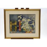 Rosemary Jeanneret, The Book Shelf, watercolour and body colour, signed lower right,