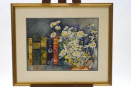 Rosemary Jeanneret, The Book Shelf, watercolour and body colour, signed lower right,