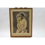 After Picasso, Harlequin, colour lithograph, printed in Paris in 1923,