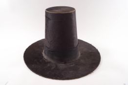 A late 19th/early 20th century traditional Welsh lady's moleskin hat