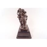 After Milo, bronze of a seated lady, in flowing dress with European bronze Finery Foundry mark,