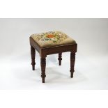 A 19th century mahogany stool,