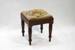 A 19th century mahogany stool,