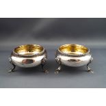 A pair of Victorian silver salt cellars,