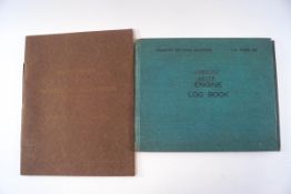 A small quantity of aeroplane manuals, including a 1940s engine log book,