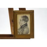 English School. 19th century, Portrait of a gentleman in profile, pencil, 21cm x 13.