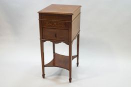 An Edwardian mahogany and marquetry cabinet,