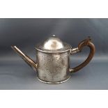 A George III silver teapot, the domed cover lacking the knop,