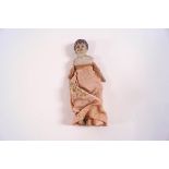 Two Victorian miniature dolls, one with porcelain head and part body,