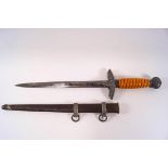 A WWII dress dagger and sheath,