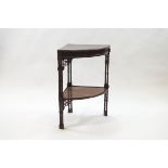A late Victorian mahogany corner two-tier table,