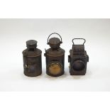 Three vintage Railway lamps,
