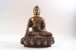 A 20th century bronze figure of Buddha,