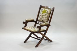 A Victorian mahogany Campaign chair,