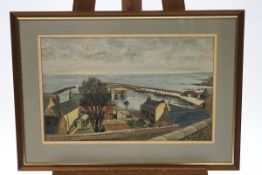 Syd Walker, Gordon Harbour, Kincardineshire, watercolour, signed lower right,
