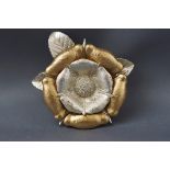 A contemporary silver and silver gilt metal brooch, in the design of a Tudor rose,