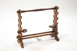 A Victorian mahogany riding crop stand, 59cm high x 72cm wide (formerly from Dinder House,